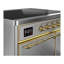 Cuisinière à induction 40 pouces avec 6 éléments à induction en acier inoxydable Majestic III Series (garniture laiton)-124828842-124828840