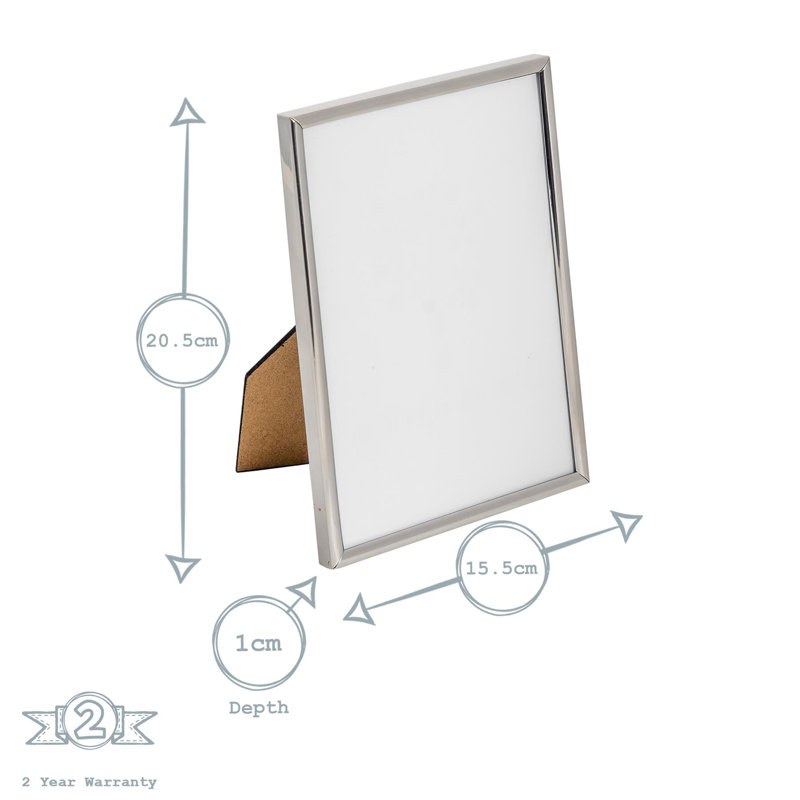 Nicola Spring - Metal Photo Frames, Black/Silver, 20.5cm H x 15.5cm W x 1cm D