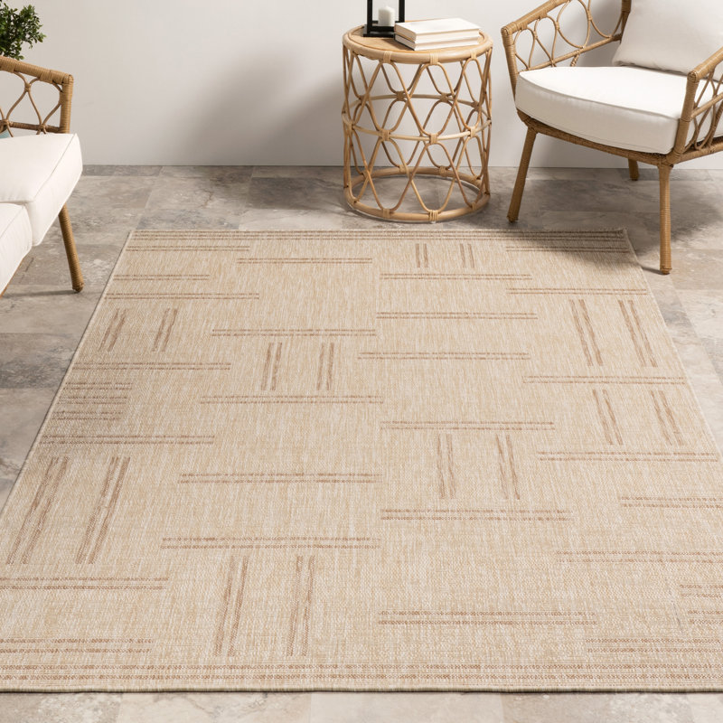 Asuka Geometric Indoor/Outdoor Area Rug, Rectangle 7'10" x 10'