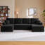 Canapé d'angle modulaire en forme de U de 133 po de large avec 2 méridiennes, canapé infonuagique en velours côtelé à assise profonde-1211443483