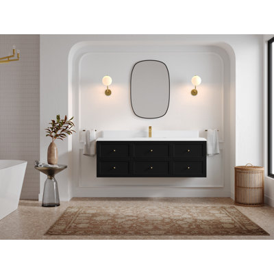 Roswell Floating 60'' Single Bathroom Vanity with Quartz Top