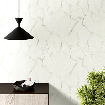 Rouleau de papier peint métallique L 32,8 pi x l 20,8 po Gilded Marble