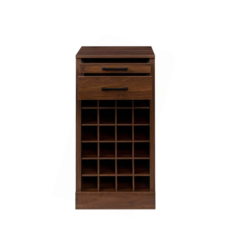 Rhodora Modular 24 Wine Bar Cabinet Buffet Cabinet for Living Room Dining Room, Walnut