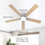 Ventilateur de plafond réversible à 5 pales 51,96 "avec lumières DEL et télécommande