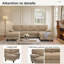 Canapé d'angle moderne en forme de U de 104 pouces avec deux méridiennes et tissu texturé à picots-2130247005