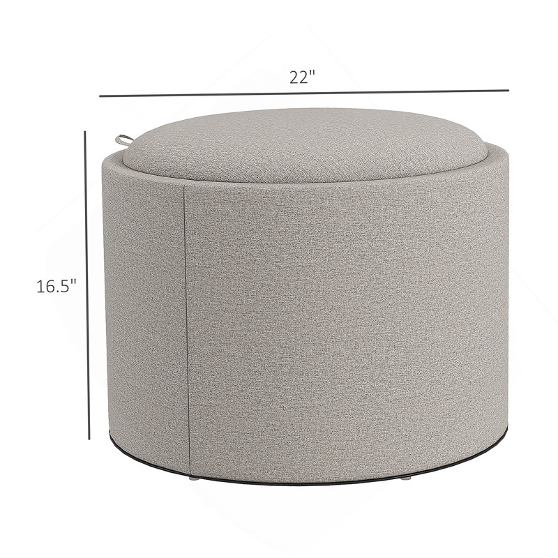 Table basse ronde avec repose-pieds avec plateau rabattable, gris