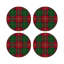 Tartan Blue Vegan Leather Round Coasters-1909991949