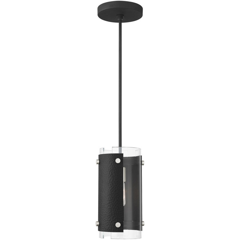 Barcelona Black and Brushed Nickel Mini Pendant Light
