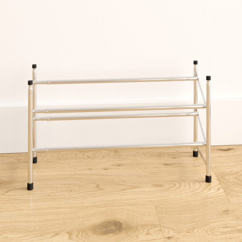 Chrome 2-Tier Extendable Shoe Rack