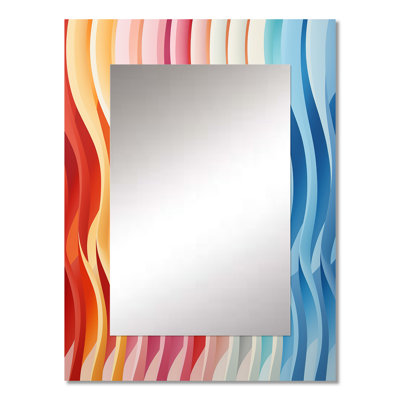 Opt Art Straight Line Delirum III - Op Art Mirror, Modern Decorative Wall Mirror, Printed Metal Art