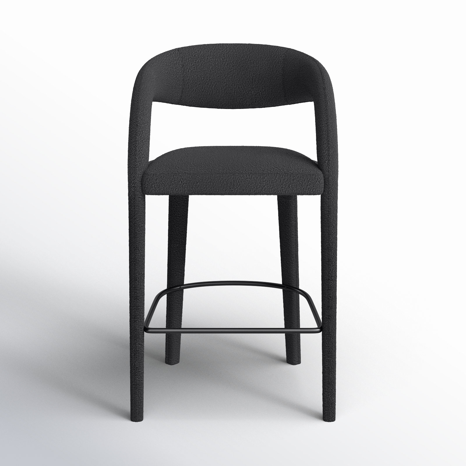 Geoffrey Bar and Counter Stool, Bar Stool (30.51" Seat Height), Fiqa Charcoal Boucle/Polyester