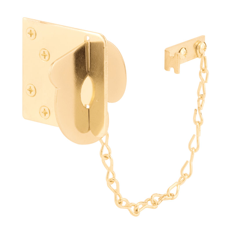 Prime-Line Texas Security Bolt, Stamped Steel, Fits Swing-In Doors (Single Pack), 3.15" H x 0.95" W x 0.9" D, Brass