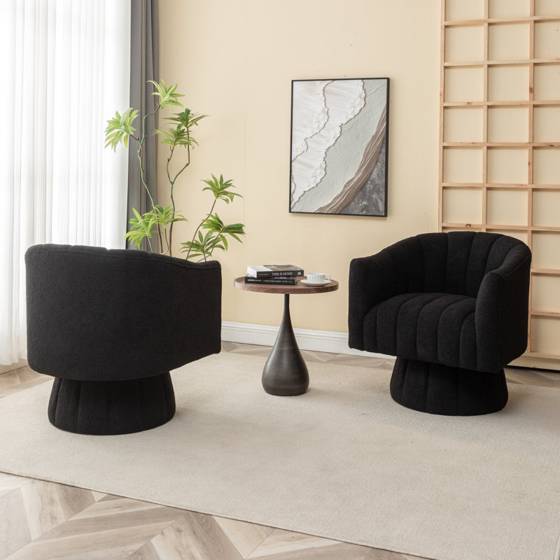 Fauteuil Aila, 100 % polyester noir
