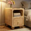 Table de chevet étroite Mid-Century moderne en bois massif, petite table d'appoint avec tiroir et rangement ouvert pour la chambre à coucher