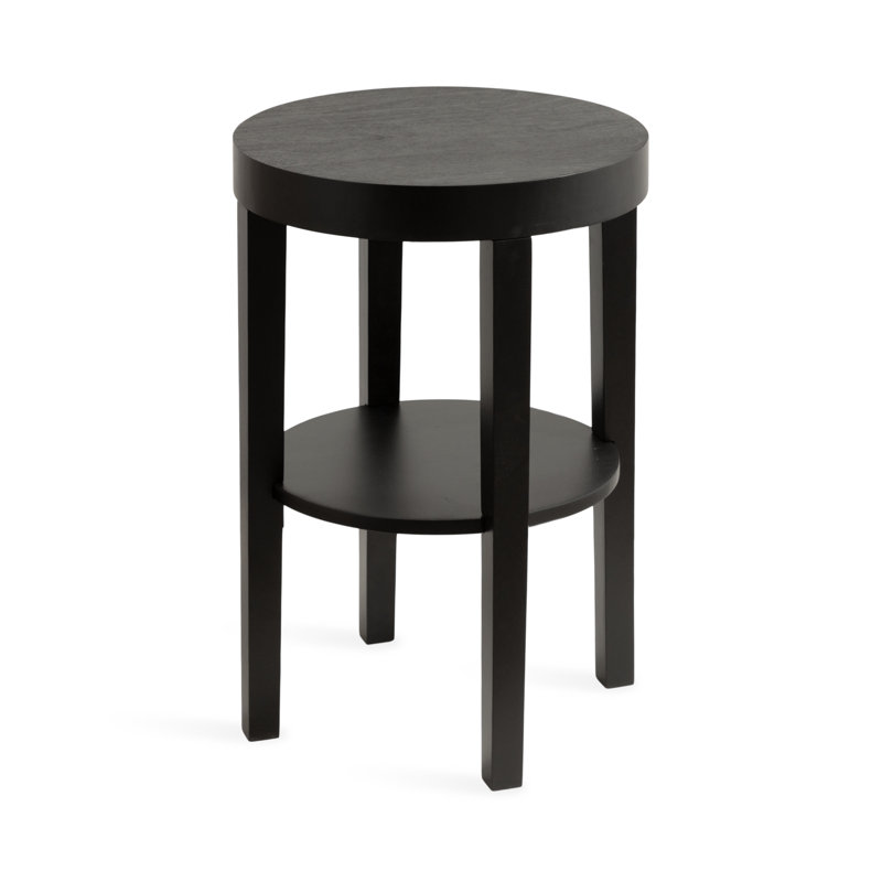 Solid Wood End Table, Black