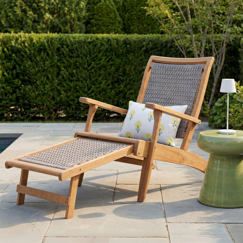 Maurelle Patio Chair with Ottoman, Gray