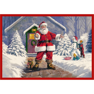 North Burnet Welcome Santa Area Rug