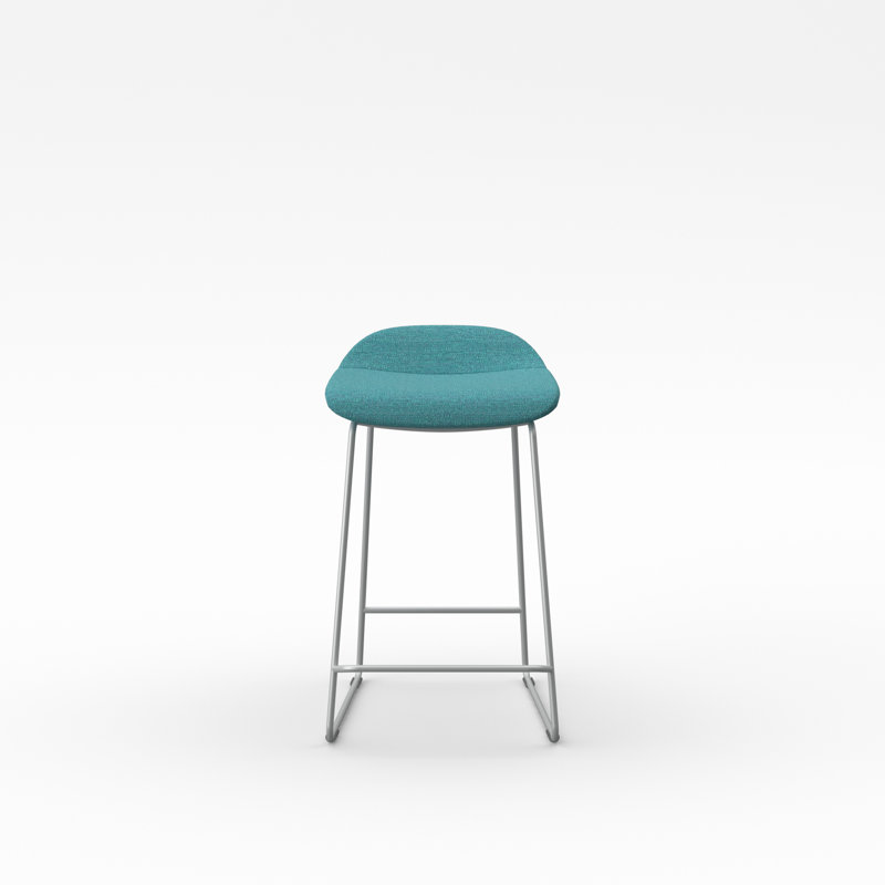 Tabouret Lilly , Mélange de polyester bord de mer, Argent, Tabouret de comptoir (siège d'une hauteur de 24 p