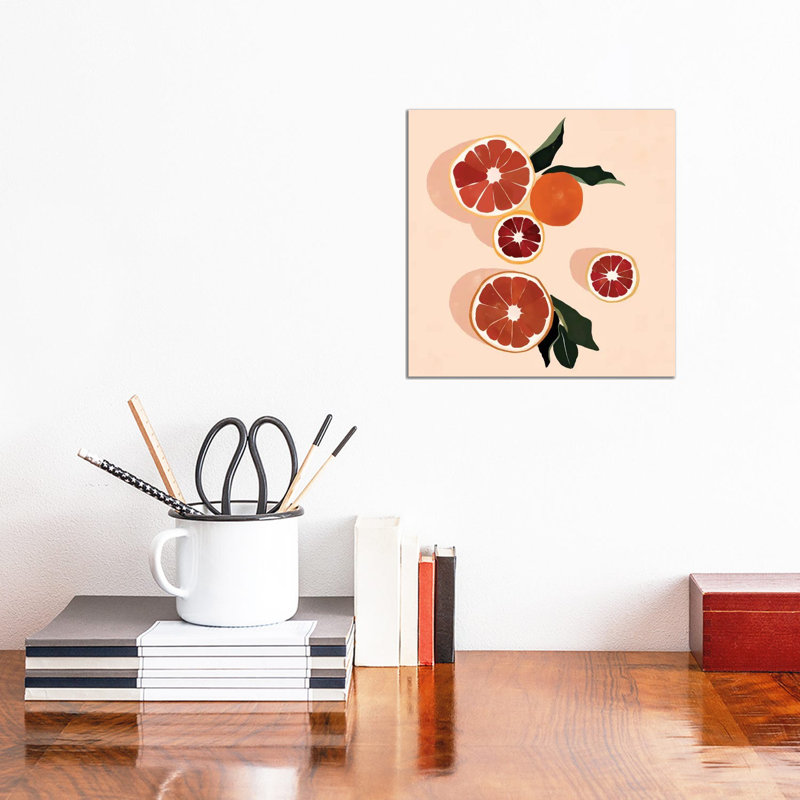 Grapefruit by Bria Nicole - Print on Canvas, 30.48 cm H x 30.48 cm W, Wrapped Canvas