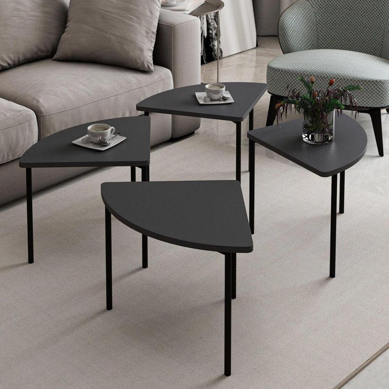 Table basse Modern Anthracite de 35,4 po x 16,5 po x 16,5 po | 100% panneau de particules enduit de mélamine, épaisseur: 0,7 pouce | Conception élégante de couleur unie, parfaite pour le salon et les espaces contemporains, durable et élégante