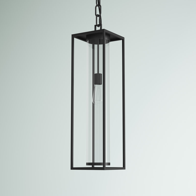 Lanterne suspendue d'extérieur à 1 lumière Belote 26,75 po Belote, Noir