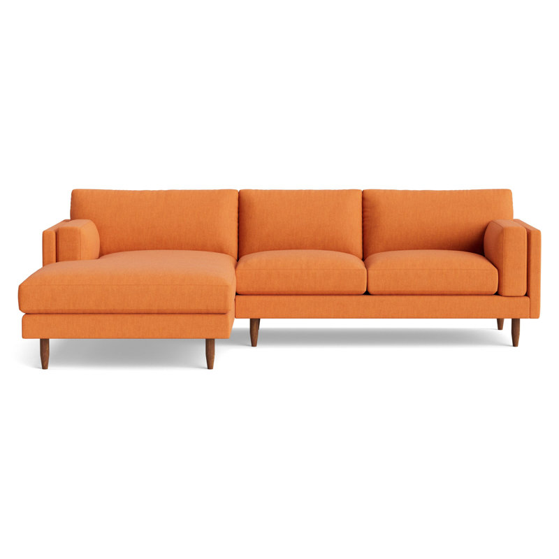 Skinny Fat Chaise Sectional, Left Hand Facing, Performance Weave - Carrot