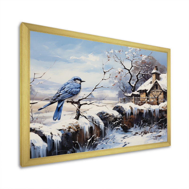 «The Magpieclaude Monets Winter I», reproduction sur toile, Encadrement doré, H 34 po x l 44 po x P 1,5 po