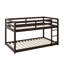 Lit superposé bas simple en bois d'hévéa avec échelle-1532545102