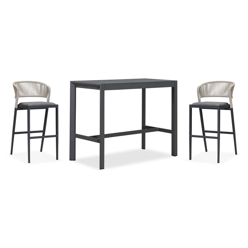 Ensemble de bar moderne pour 2 personnes avec table de comptoir et tabourets Modern