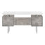 Bureau d'ordinateur, bureau à domicile, ordinateur portable, installation à gauche, à droite, tiroirs de rangement, L 60 po, stratifié béton industriel et gris, métal gris, contemporain, moderne