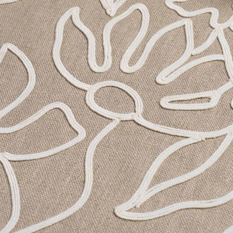 Lola Embroidery Fabric, Flax