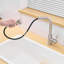 Robinet de cuisine contemporain avec bec rétractable, finition noire, acier inoxydable, robinets de cuisine en céramique, douchette extractible-1762871926