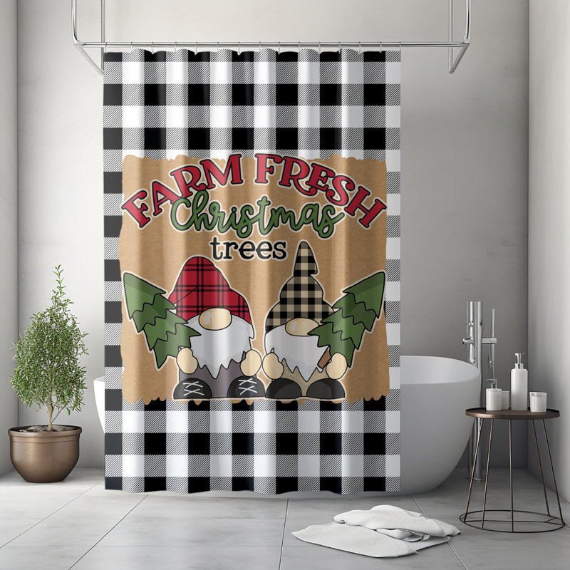 Jocell Plaid Shower Curtain, 83" H x 70" W