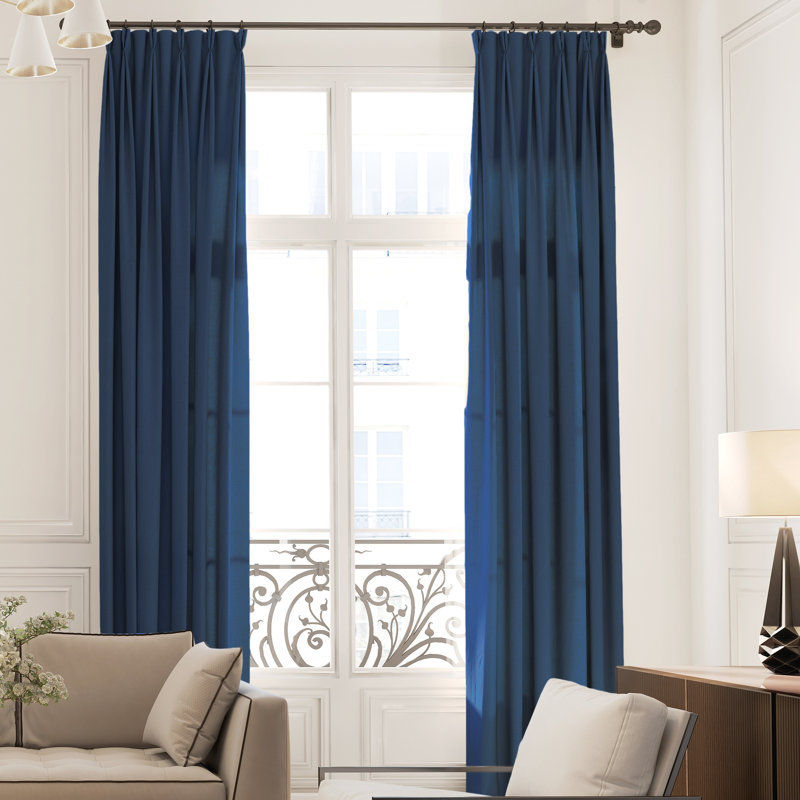 Ensemble de 2 panneaux de rideau filtrant la lumière 52 po x 120 po Akelia, Bleu, L 52,75 po x L 120 po