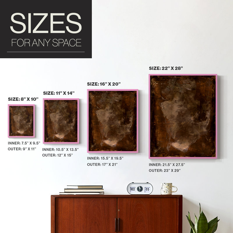 «Rusty Steel» I-Premium, reproduction encadrée - prête à être accrochée - aucun clou requis - aucun clou requis, Rose