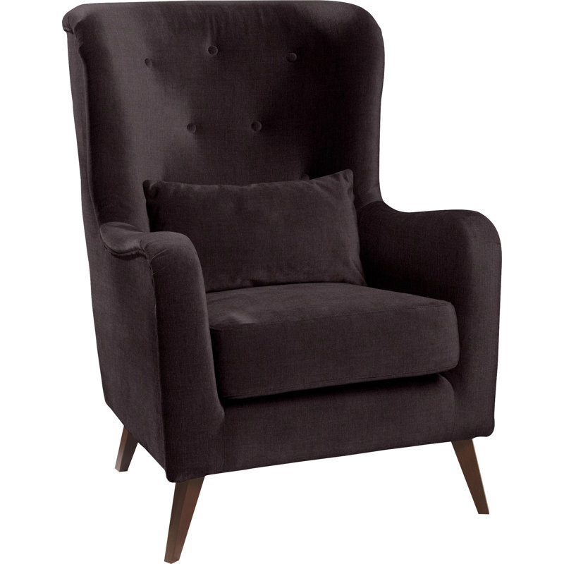 Noah Upholstered Wingback Chair, Aubergine