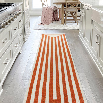 Tapis terre cuite / ivoire Isibeal