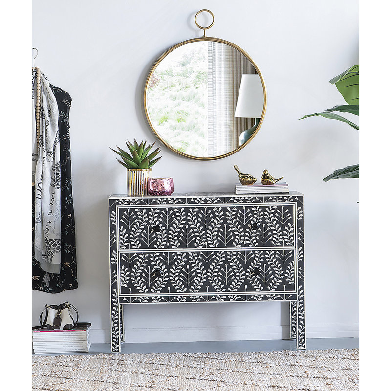 Iron Frame Vertical Round Mirror
