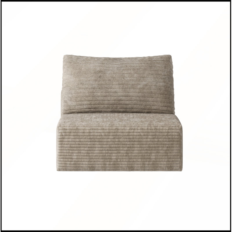 Canapé modulaire sans assemblage requis avec velours côtelé moelleux pour un confort et un style ultimes, L 37,4 po, Chameau