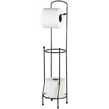 Free-Standing Toilet Paper Holder with Brushed Nickle Finish - Utility Sink 101565