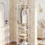 Portemanteau avec tablettes, portemanteau autoportant, portemanteau avec 16 crochets et rail suspendu, portemanteau industriel pour vestibule, couloir, chambre à coucher, (blanc)-181313436