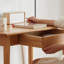 Table de travail en bois naturel - Chêne massif avec coiffeuse 100% robuste pour la chambre à coucher