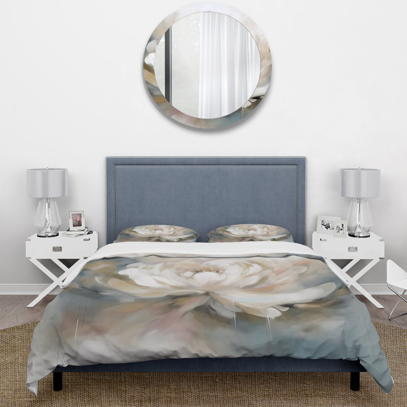 Ensemble de housse de couette en microfibre / polyester White Lotus Floral Melody