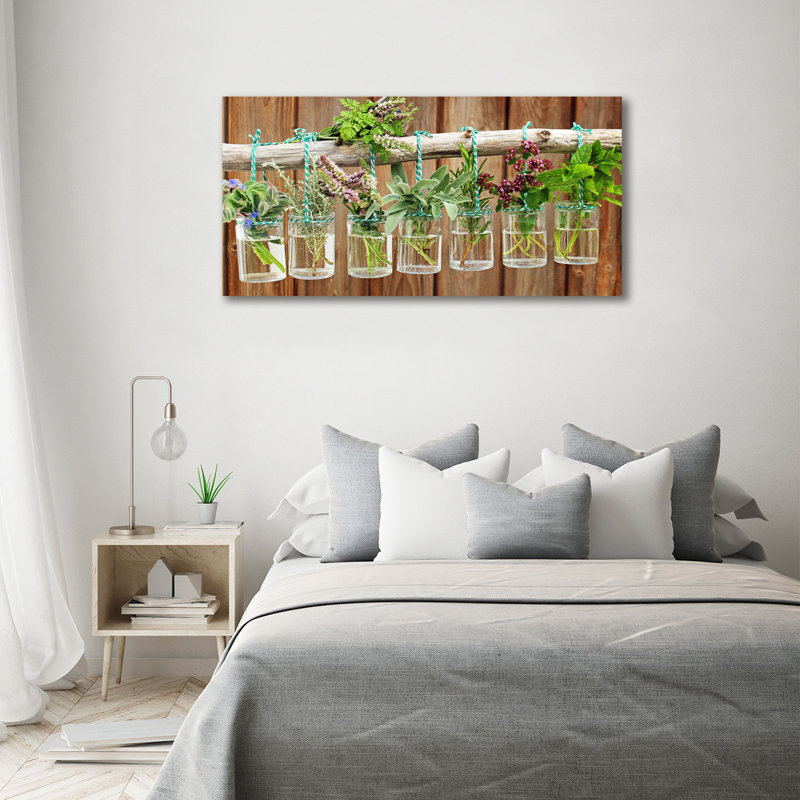 Herbs In Jars - Wrapped Canvas Print