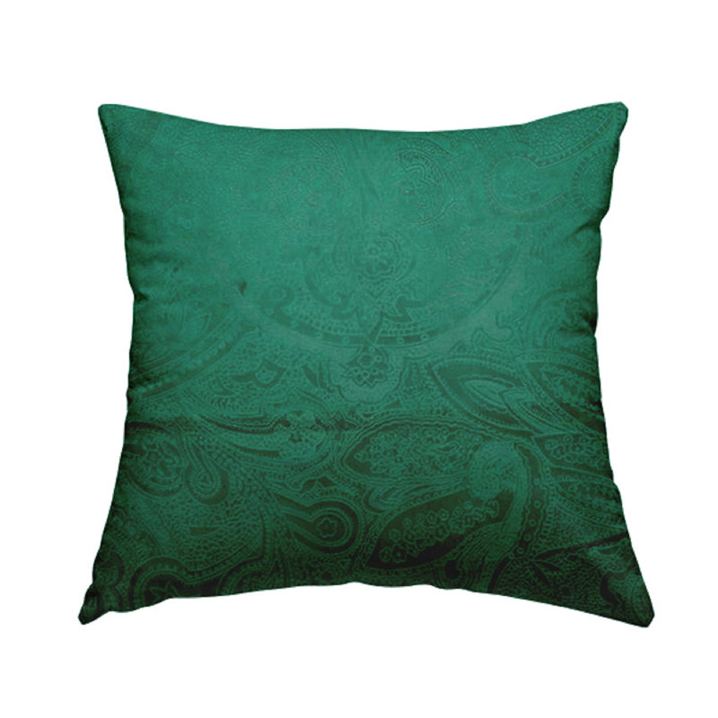 Bazile Paisley Rectangular Cushion, Forest Green