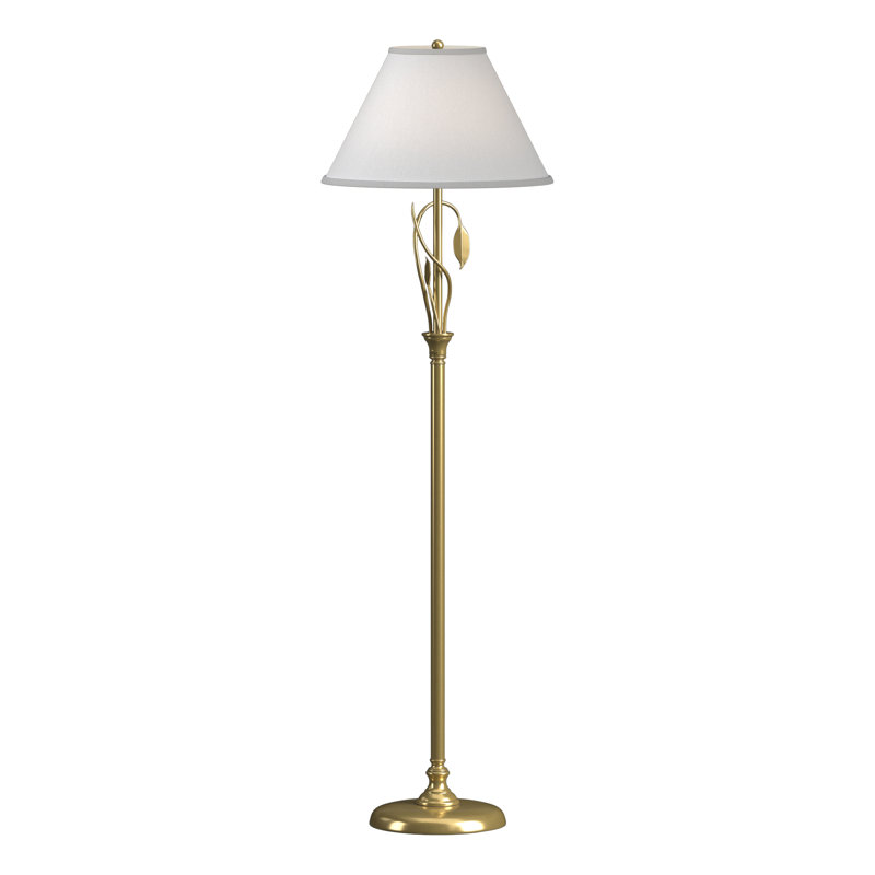 Forged Leaves and Vase Floor Lamp, Natural Anna, Modern Brass