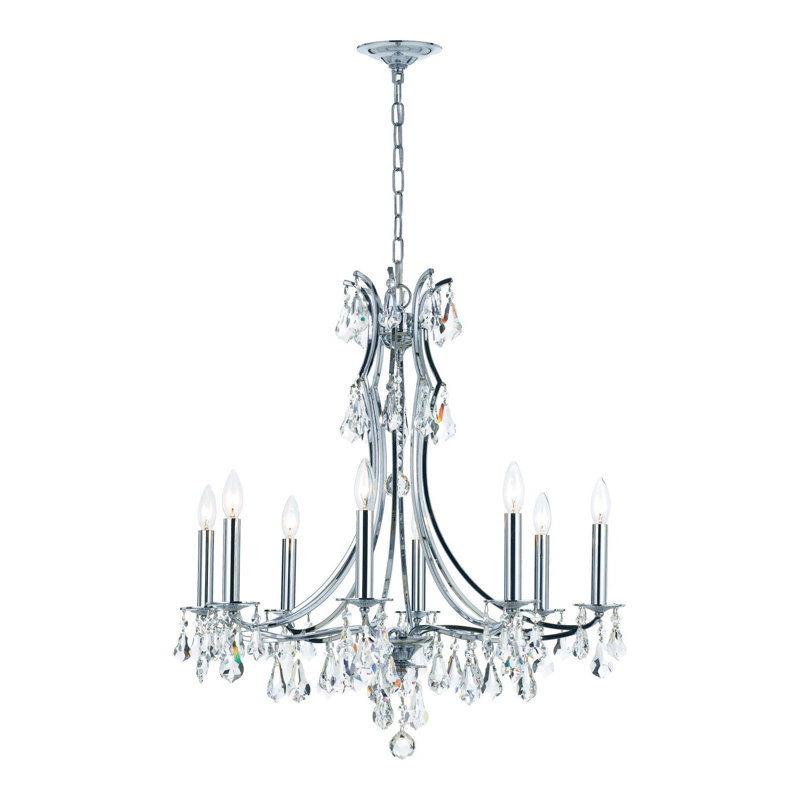 Ruano 8 - Light Candle Style Chandelier Crystal Accents