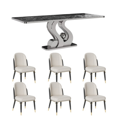 Italian style rectangular home dining table sets