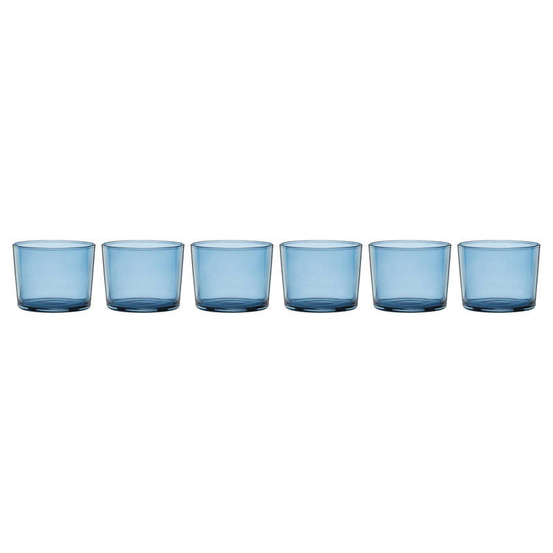 Clear Stackable Short Drinking Glasses, Set of 6