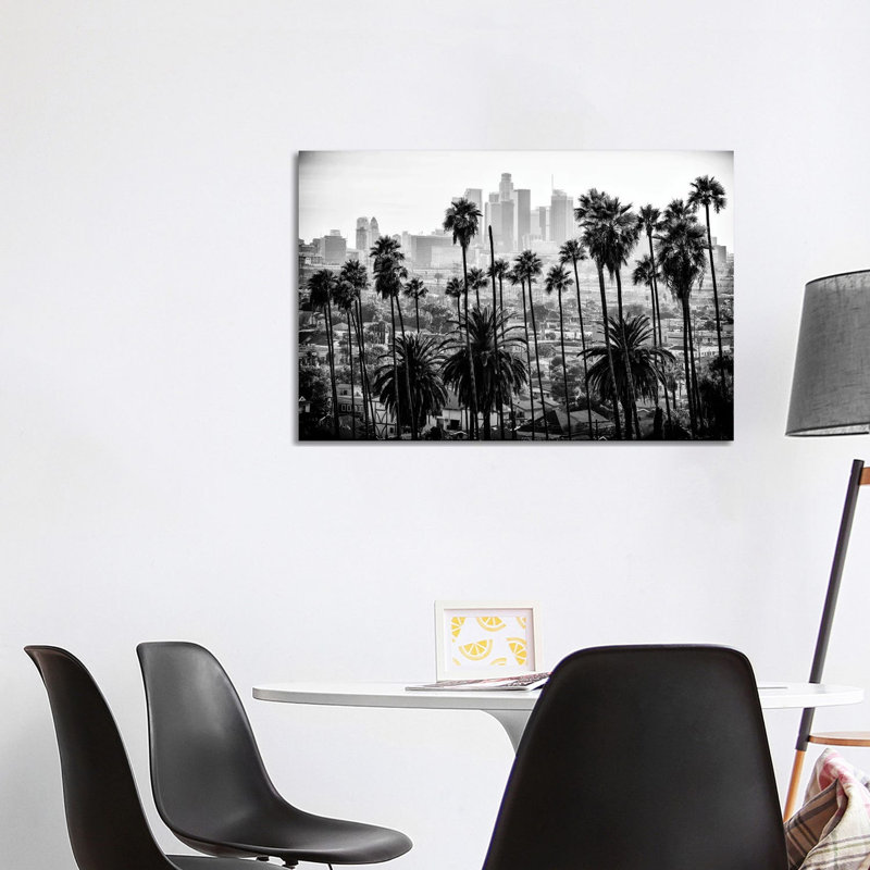 Black California Series - Los Angeles Skyline - Wrapped Canvas Print, 101.6 cm H x 66.04 cm W x 3.175 cm D